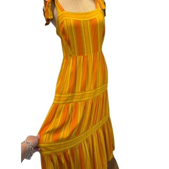 "A LOVE'S A" Tie Strap Tier Sundress SZ M Babydoll Boho Summer Fairy Core Flowy - Picture 2 of 16